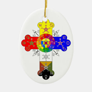Freemasonic Rosy Cross Keramik Ornament