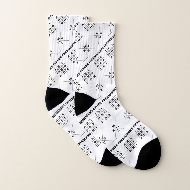 Freemason's Cipher Cryptography Substitution Socken (Paar)