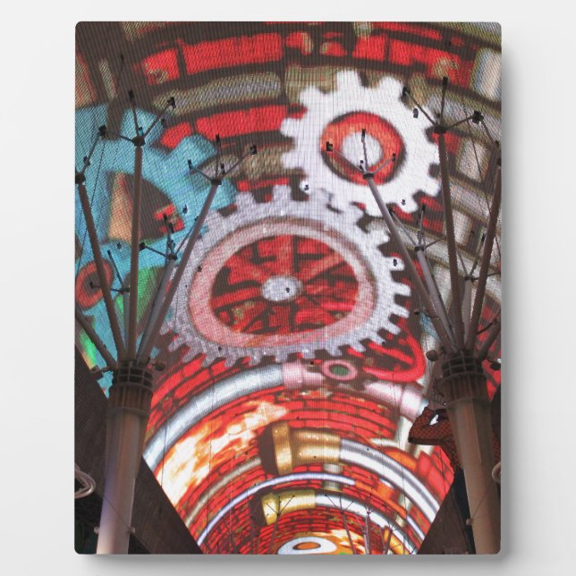 Freemont Street Vegas Las Vegas Gambling Fotoplatte (Vorderseite)