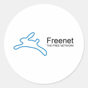 Freenet-Häschen-Text Runder Aufkleber