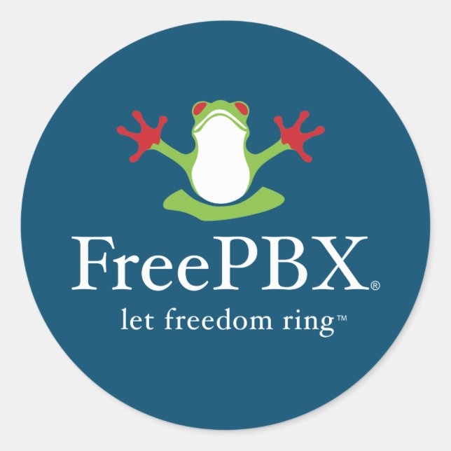 FreePBX-Logo-Aufkleber (blau) Runder Aufkleber (Vorderseite)