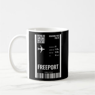 Freeport Bahamas Boarding Pass Airline Ticket Trai Kaffeetasse
