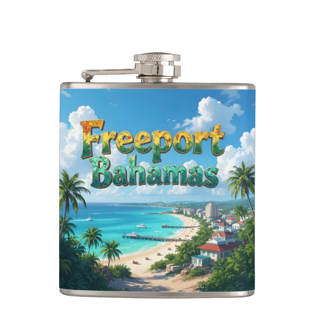Freeport Bahamas Flachmann (Vorderseite)