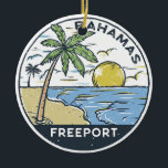 Freeport Bahamas Vintag Keramik Ornament<br><div class="desc">Freeport vektorkunst design. Freeport ist die Hauptstadt von Grand Bahama,  einer Insel im Nordwesten der Bahamas vor der Küste Floridas.</div>