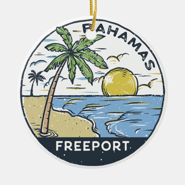 Freeport Bahamas Vintag Keramik Ornament (Vorne)