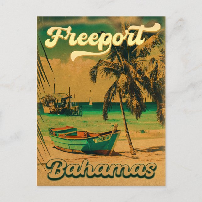 Freeport Bahamas Vintag Souvenirs 80er Postkarte (Vorderseite)