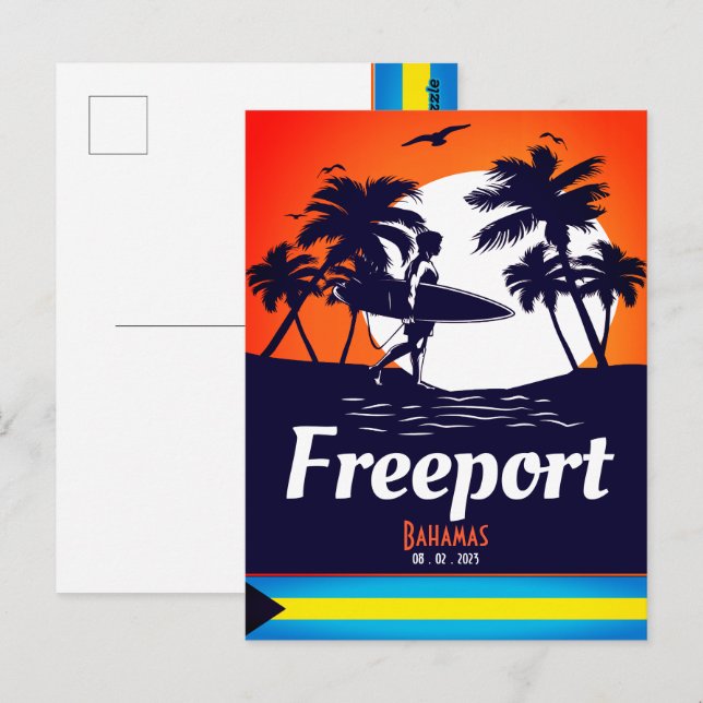 Freeport Bahamas Vintag Souvenirs Postkarte (Vorne/Hinten)