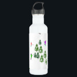 Freeride Alpine Skiers Skilaufe Ski Edelstahlflasche<br><div class="desc">Cooles Wintermotiv-Design mit Skifahrern, die Skipisten zwischen schneebedeckten Tannenbäumen in den Alpen abfahren. Freeride-Skifahrer tragen farbenfrohe Vintage Retroski-Anzüge und fahren mit Skiern auf weißem, schneebedecktem Bergland abwärts. Wunderschönes Wintersportspendengeschenk für Skifahrer in Ihrem Kreis von Freunden, Kollegen oder Familie. Whimsical Skier Kunstwerk Illustration Design. Skifahrer Ski Wohngestaltung, Skiteam, Skicoach Geschenk. Skifahrer...</div>