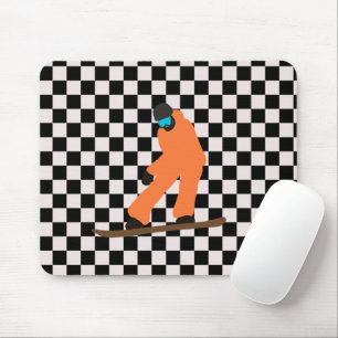Freeride Snowboarder Orange Anzug geprüft Mousepad