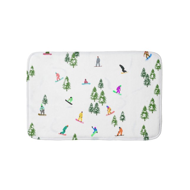 Freeride Snowboarder Snowboarden Illustration Badematte (Vorderseite)