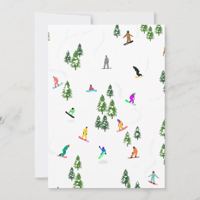 Freeride Snowboarder Snowboarden Illustration Einladung (Vorderseite)