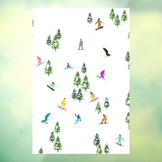 Freeride Snowboarder Snowboarden Illustration Fensteraufkleber (Blatt 3)
