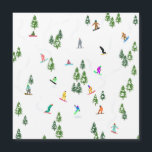 Freeride Snowboarder Snowboarden Illustration Magnetkarte<br><div class="desc">Coole skurrile Illustrationskunst von bunten Snowboardern,  Snowboarden in Bergen zwischen Kiefer,  Fichten,  Tannen auf frischem Schneemulver. Snowboard und Weihnachtssport in einem Winterwald. Snowboarder Geschenke. Weihnachtsdekor zum Snowboarden.</div>