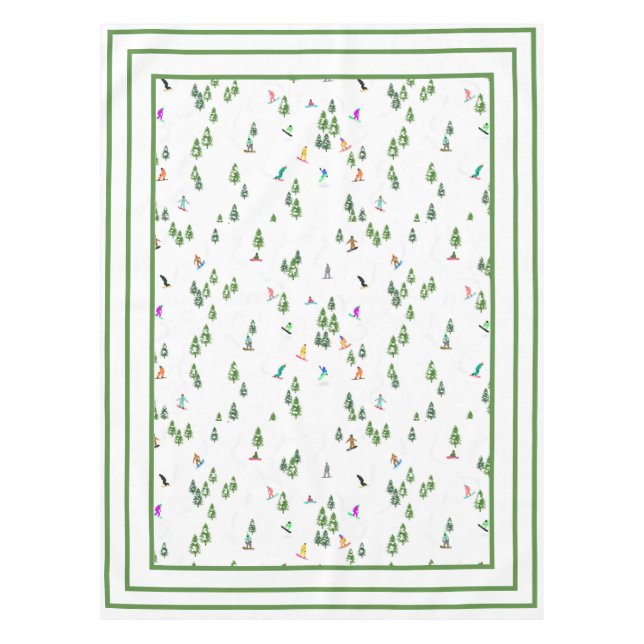 Freeride Snowboarder Snowboarden Illustration Tischdecke (Vorderseite)