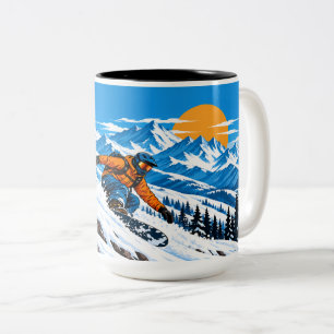 Freeride-Snowboardfahren für Pulverfahrer Zweifarbige Tasse