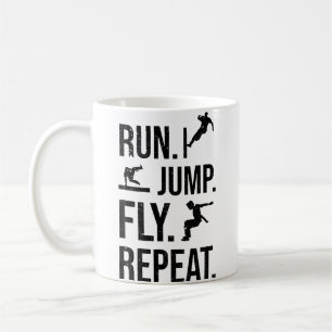 Freerunner Lauf Sprung Flug Wiederholung Parkour Kaffeetasse