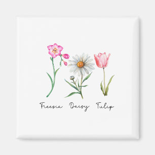 Freesia Gänseblümchen Tulpe dezent Blütenstiel Nat Magnet