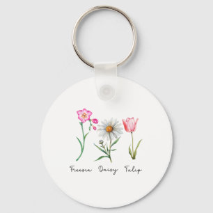 Freesia Gänseblümchen Tulpe Subtile Blume Stamm Na Schlüsselanhänger