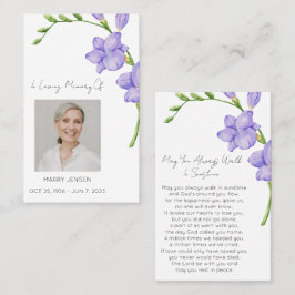 Freesia Gedenkfoto Trauer Gebetskarte Visitenkarte