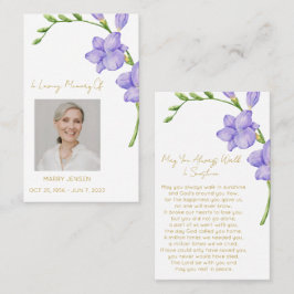 Freesia Gedenkfoto Trauer Gebetskarte Visitenkarte