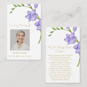 Freesia Gedenkfoto Trauer Gebetskarte Visitenkarte