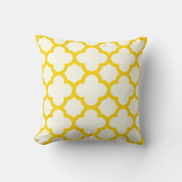 Freesia gelbes Quatrefoil Wurfs-Kissen Kissen