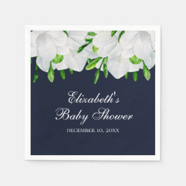 Freesia. Weiße Blume. Gartenseedusche Serviette