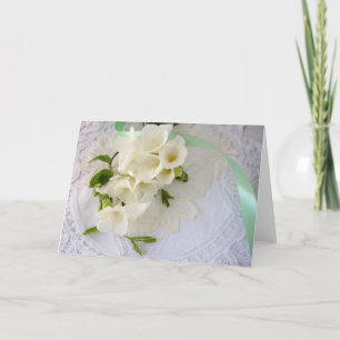 Freesias auf Spitzegrußkarte Karte