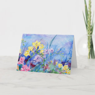 "Freesias" Blank Notecard Dankeskarte