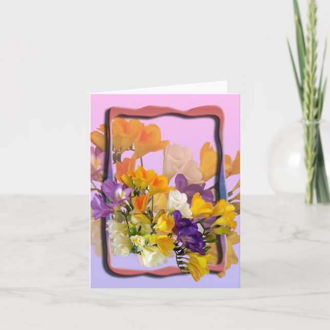 Freesias Notecard Karte (Vorderseite)