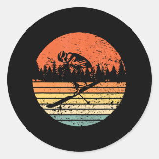 FreeSkiing Skier Skiing Runder Aufkleber