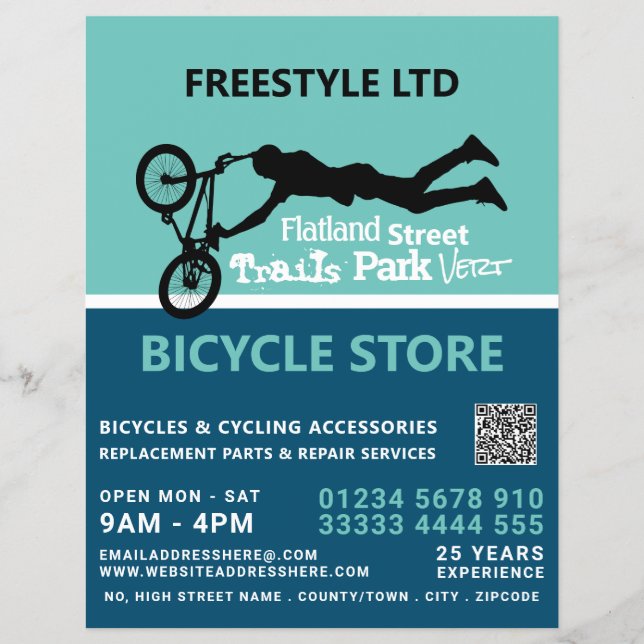 Freestyle Bike Motocross, Cycling Store Werbung Flyer (Vorne)