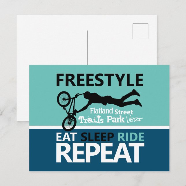 Freestyle Bike Motocross Postkarte (Vorne/Hinten)
