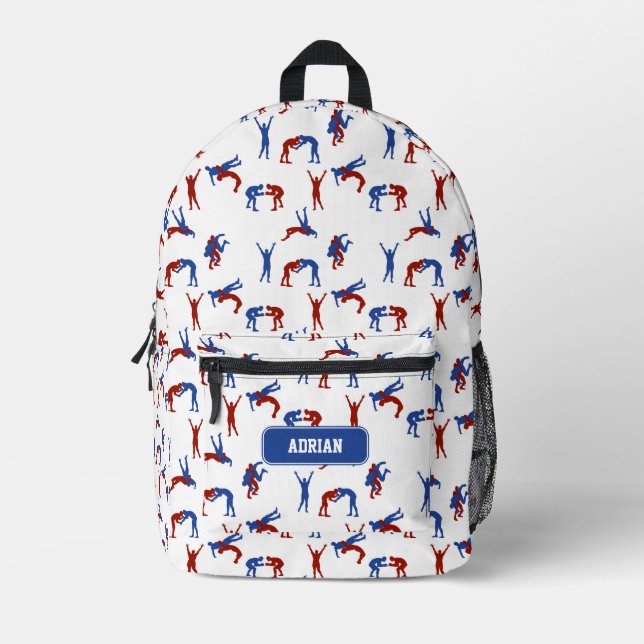 Freestyle Greco Roman Wrestling Pattern Bedruckter Rucksack (Vorderseite)