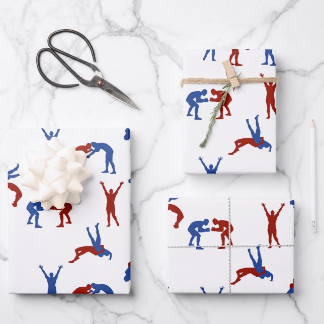Freestyle Greco Roman Wrestling Pattern Geschenkpapier Set (Vorderseite)