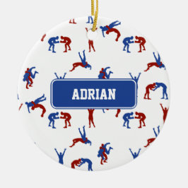 Freestyle Greco Roman Wrestling Pattern Keramik Ornament