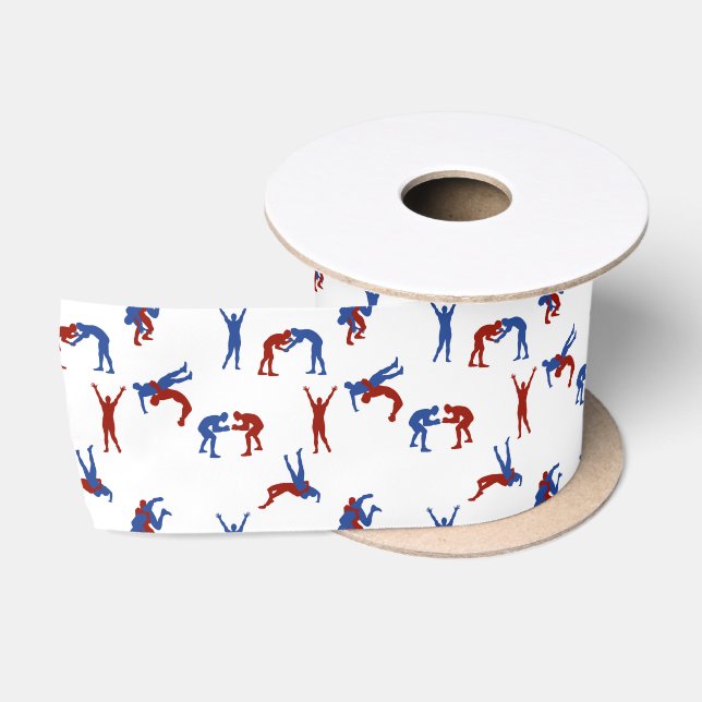 Freestyle Greco Roman Wrestling Pattern Satinband (Spule)