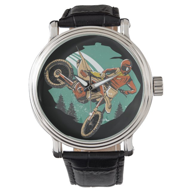 Freestyle Motorradstunts FMX Armbanduhr (Vorderseite)