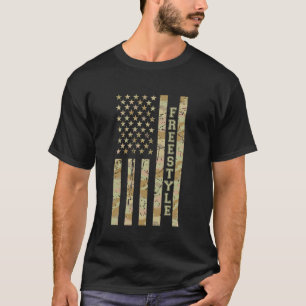 Freestyle-Musikstil Tanz Wüsten-Tarnung abgenutzt T-Shirt