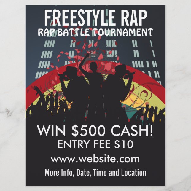 Freestyle Rap Battle Music Flyer (Vorne)