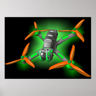 Freestyle-Rennfahrer-FPV-Drohnen Poster