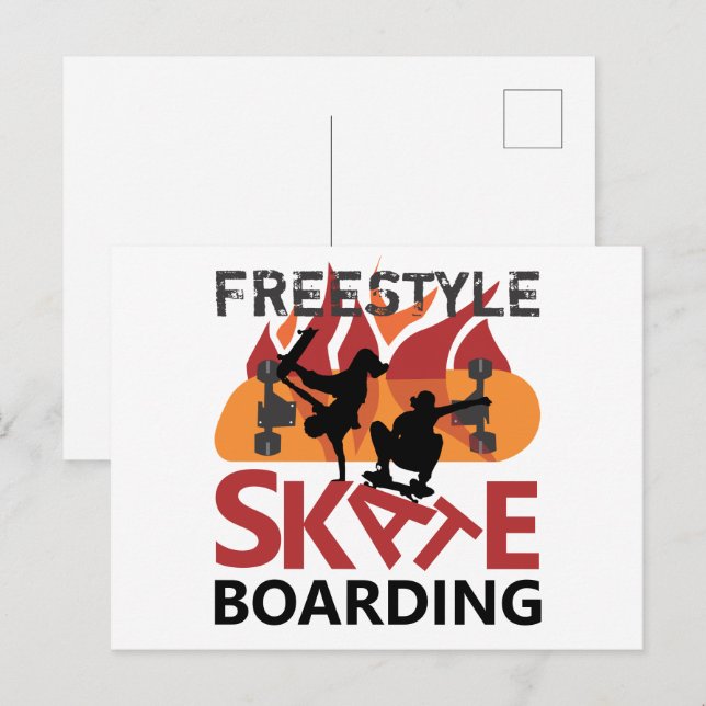 Freestyle Skateboarding Postkarte (Vorne/Hinten)