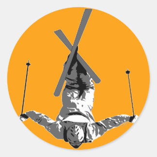 Freestyle Skiing Runder Aufkleber