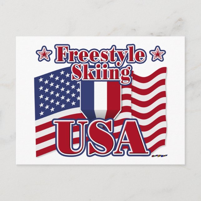 Freestyle Skiing USA Postkarte (Vorderseite)