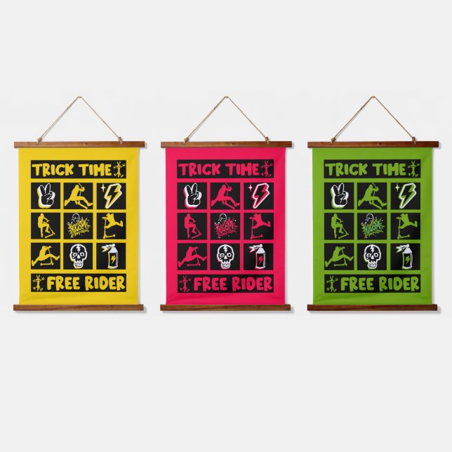 Freestyle Trick Scooter Wandteppich Mit Holzrahmen (Dreifach)