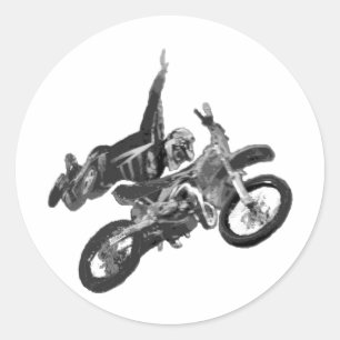 Freestylen mit Schmutzfahrrad Runder Aufkleber