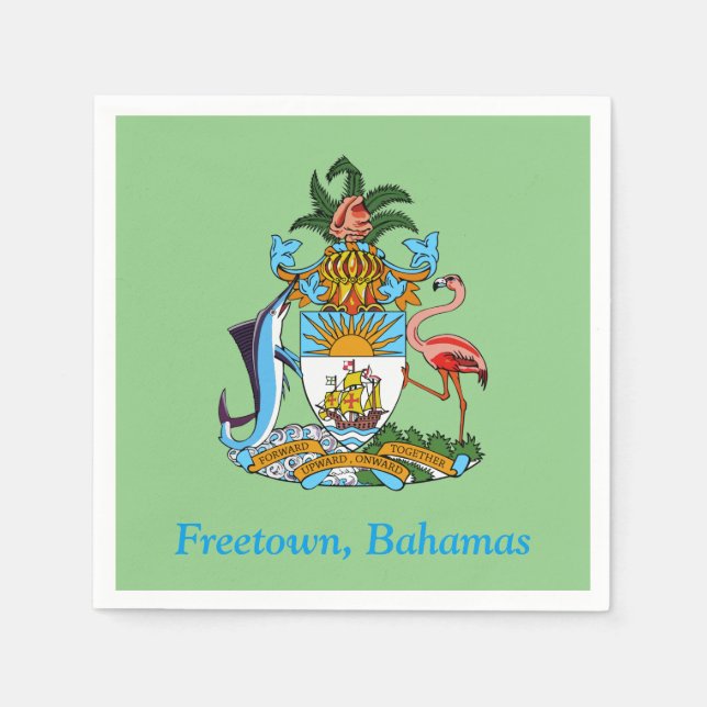 Freetown, Bahamas mit Wappen (Eleuthera) Serviette (Vorderseite)