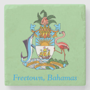 Freetown, Bahamas Ship & Flamingo (Eleuthera) Steinuntersetzer
