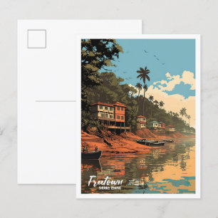 Freetown Sierra Leone Vintage-Reiseillustration Postkarte