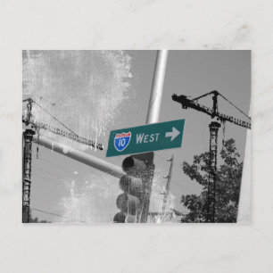 Freeway 10 West-Zeichen Postkarte